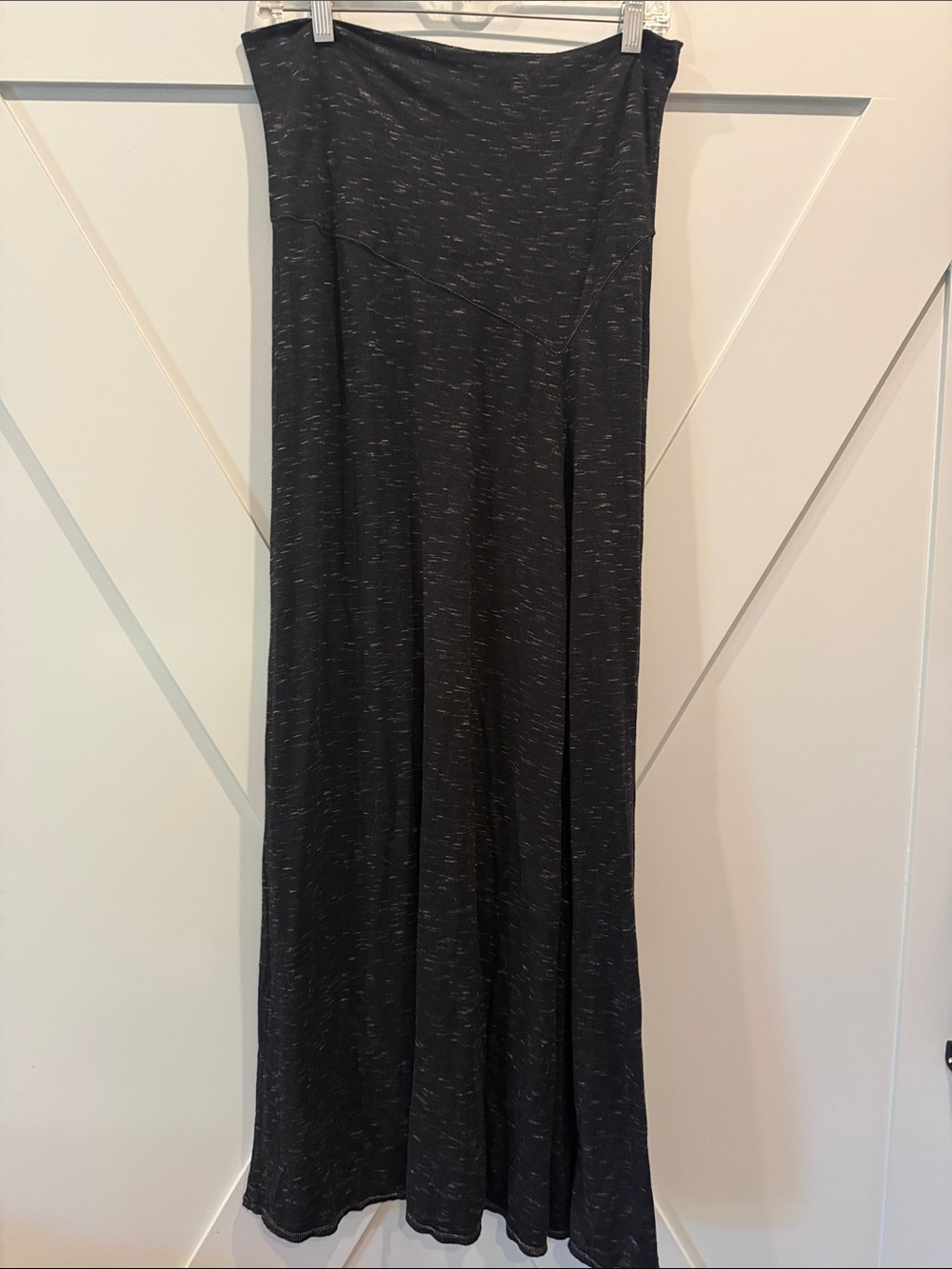Max Studio Black Marled Maxi Skirt with Heathered Detail